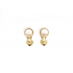 VINTAGE BOUCLES D'OREILLES CHAUMET OR JAUNE 18K ET PERLES + BOITE GOLD EARRINGS