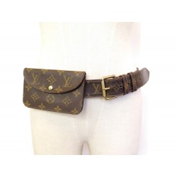 CEINTURE LOUIS VUITTON POCHETTE SOLO TAILLE 90 EN TOILE MONOGRAM POUCH BELT 970€