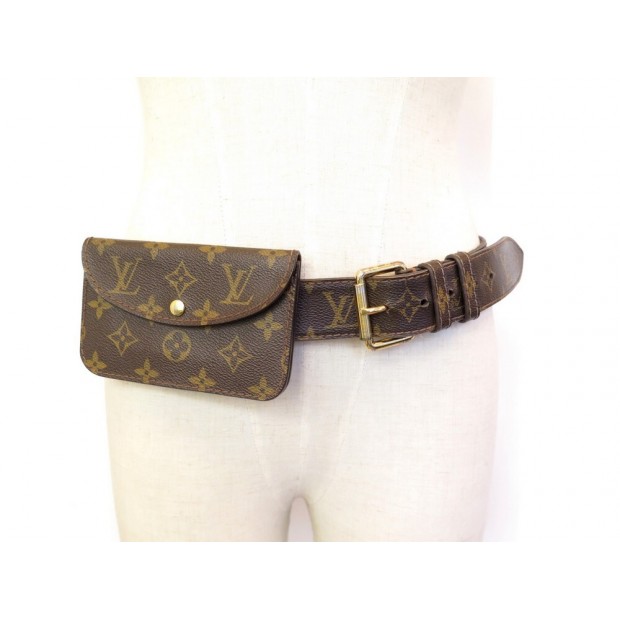 CEINTURE LOUIS VUITTON POCHETTE SOLO TAILLE 90 EN TOILE MONOGRAM POUCH BELT 970€