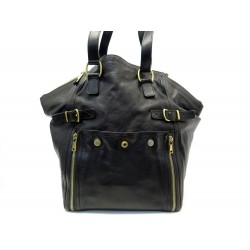 SAC A MAIN YVES SAINT LAURENT DOWNTOWN 175884 CUIR MARRON LEATHER HANDBAG 1775€