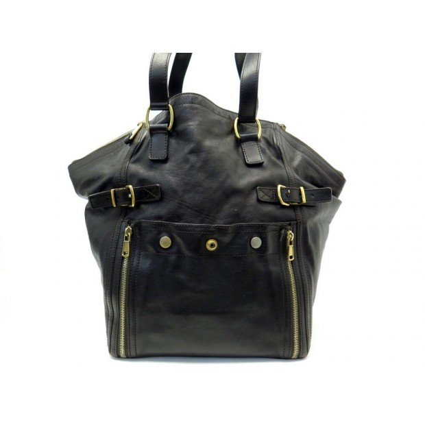 SAC A MAIN YVES SAINT LAURENT DOWNTOWN 175884 CUIR MARRON LEATHER HANDBAG 1775€