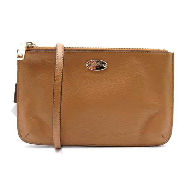 NEUF SAC A MAIN COACH LYLA F53157 BANDOULIERE CUIR GRAINE CAMEL + BOITE BAG 225€