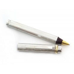 STYLO BILLE CARTIER TRINITY EN METAL ARGENTE + ECRIN SILVER ROLLERBALL PEN 320€