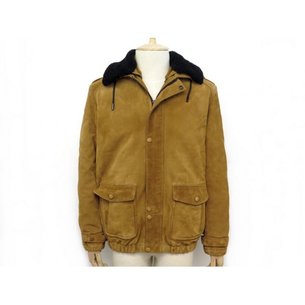 NEUF MANTEAU SAINT LAURENT 487990 50 M VESTE PARKA CUIR MOUTON RETOURNE 5800€