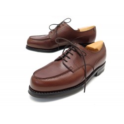 NEUF CHAUSSURES JM WESTON DERBY GOLF 641 7C 41 CUIR MARRON EMBAUCHOIR SHOES 865€