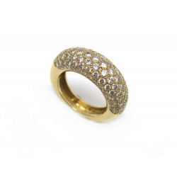 BAGUE JONC T 54 EN OR JAUNE 18K 10GR SERTI 107 DIAMANTS 1.84CT DIAMONDS RING