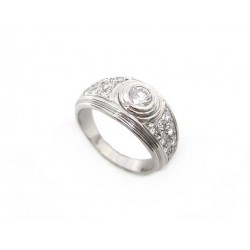 BAGUE T55 EN OR BLANC 18K SERTIE 17 DIAMANTS 0.92CT WHITE GOLD AND DIAMONDS RING