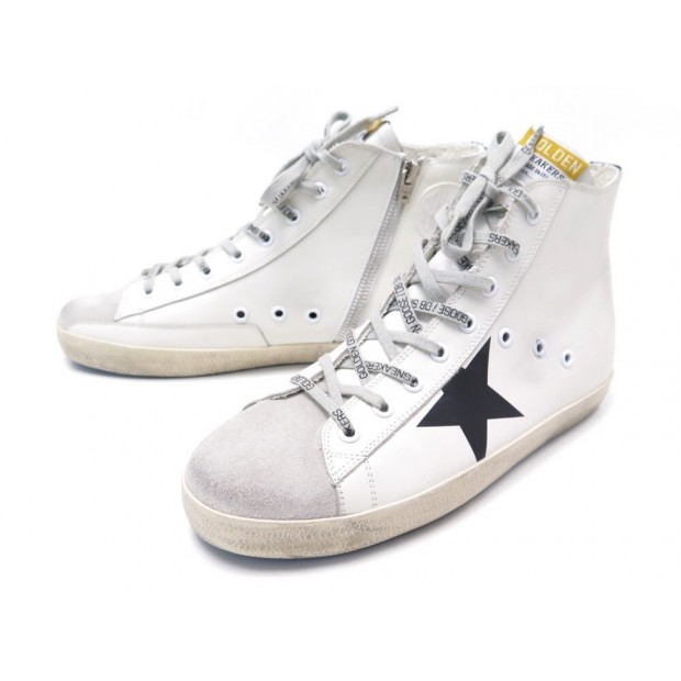 CHAUSSURES GOLDEN GOOSE FRANCY 41 BASKETS CUIR BLANC LEATHER SNEAKERS SHOES 425€