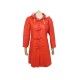 MANTEAU COURREGES IMPERMEABLE VINYLE S 36 EN COTON ROUGE VINYL TRENCH COAT 990€