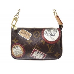 NEUF MINI POCHETTE ACCESSOIRES LOUIS VUITTON TOILE MONOGRAM PATCH EDITION CLUTCH