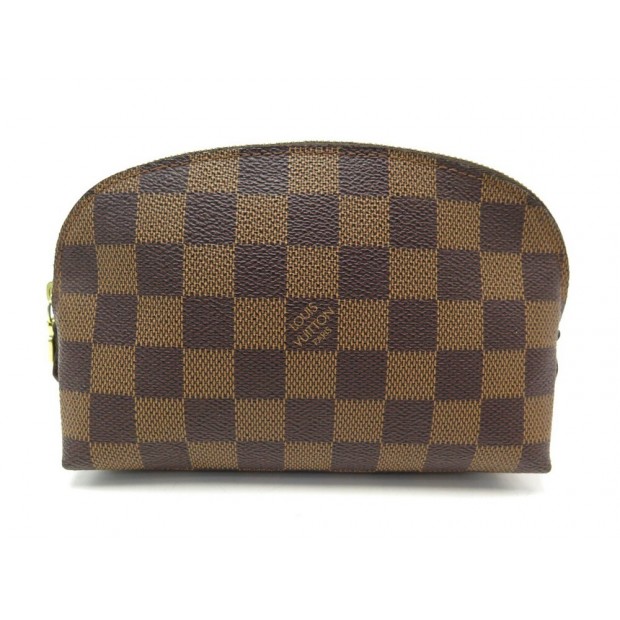 NEUF TROUSSE LOUIS VUITTON POCHETTE COSMETIQUE N47516 TOILE DAMIER EBENE 375€