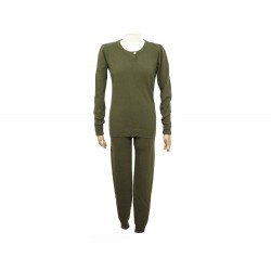 ENSEMBLE PULL ET PANTALON CHANEL M 38 EN CACHEMIRE KAKI CASHMERE TROUSERS