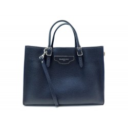 NEUF SAC A MAIN BALENCIAGA PAPIER 399531 BANDOULIERE CUIR GRAINE BLEU BAG 1215€