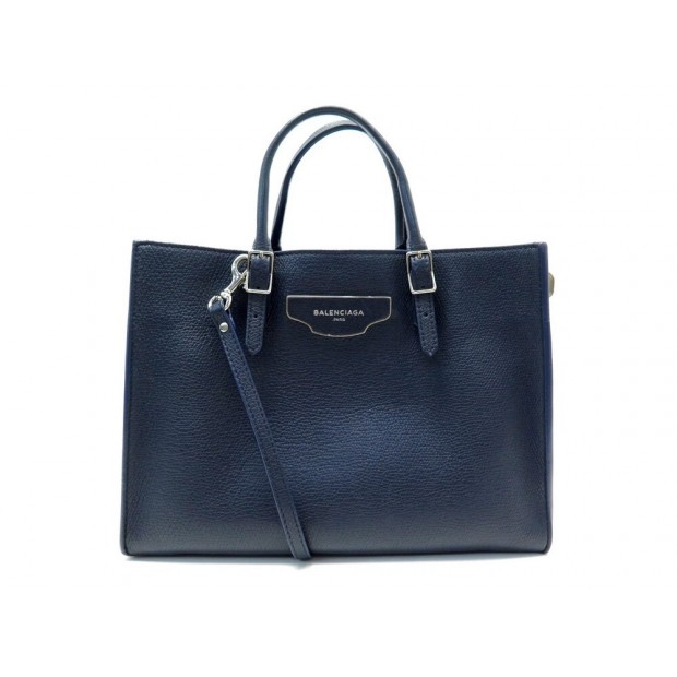 NEUF SAC A MAIN BALENCIAGA PAPIER 399531 BANDOULIERE CUIR GRAINE BLEU BAG 1215€