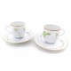 NEUF LOT DE 2 TASSES A CAFE & SOUCOUPES HERMES NIL PORCELAINE + BOITE CUPS 245€