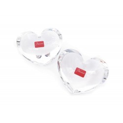 NEUF LOT DE 2 PRESSE PAPIERS BACCARAT COEUR ZINZIN EN CRISTAL + BOITE 440€