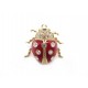 NEUF BROCHE CHRISTIAN DIOR PIN'S COCCINELLE METAL DORE + BOITE LADYBUG BROOCH