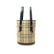 SAC A MAIN BURBERRY CABAS SEAU TOILE TARTAN CHECK & CUIR CANVAS BUCKET BAG 790€