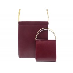 NEUF SAC A MAIN CARTIER TRINITY EN CUIR BORDEAUX + PORTEFEUILLE HAND BAG 1280€