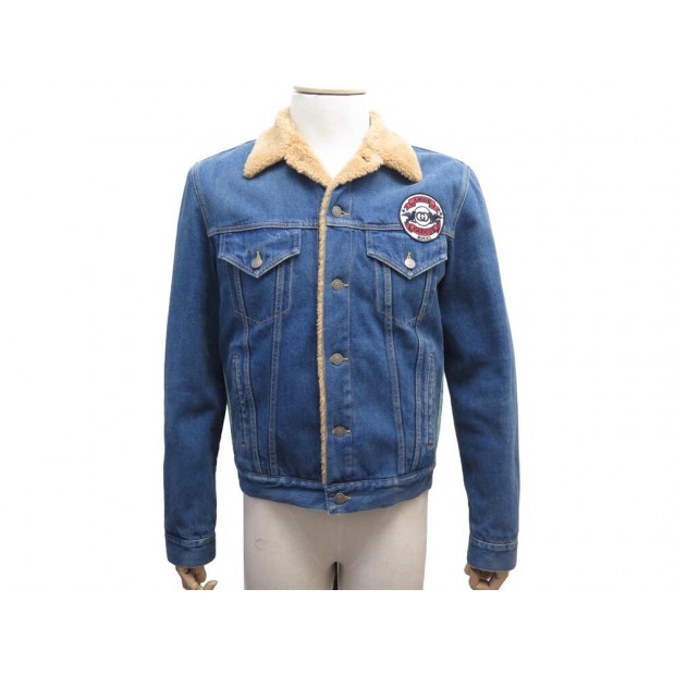 NEUF VESTE GUCCI WASHED DENIM 552048 M 48 EN JEAN COTON BLEU JACKET VEST 2500€