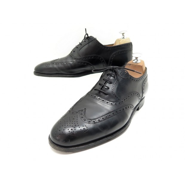 CHAUSSURES BERLUTI RICHELIEU BOUR FLEURI 8 42 EN CUIR NOIR LEATHER SHOES 1750€