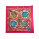 NEUF FOULARD HERMES GRANDS FONDS FAIVRE CARRE 90 EN SOIE FUSHIA SILK SCARF 385€