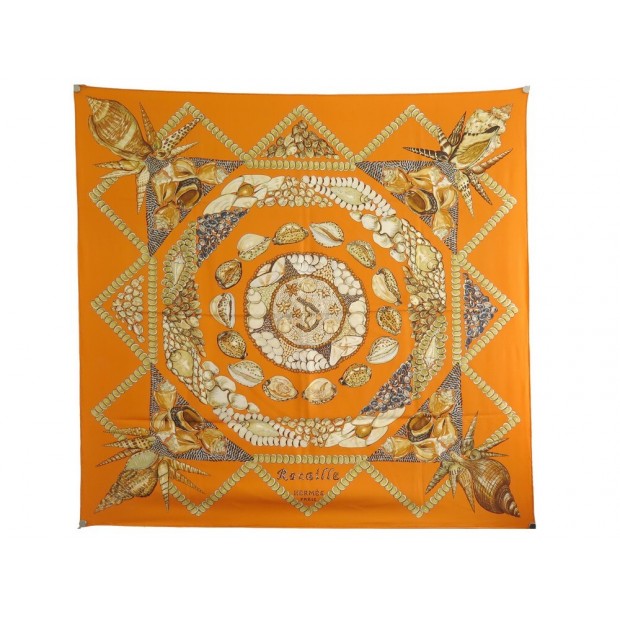 NEUF FOULARD HERMES ROCAILLE DWALAT DUMOULIN CARRE 90 EN SOIE SILK SCARF 385€