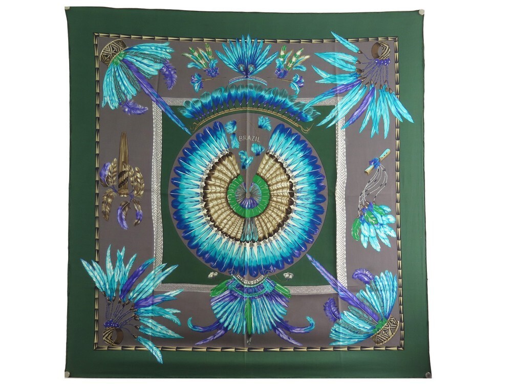 Foulard HERMÈS Carré 90 'Tropiques' En Soie - Motif Géométrique Rose