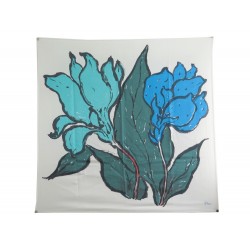 NEUF FOULARD CHRISTIAN DIOR FLEURS CARRE 90 EN SOIE BLANC NEW SILK SCARF 375€