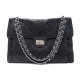 SAC A MAIN CHANEL MADEMOISELLE 2.55 EN CUIR MATELASSE NOIR BANDOULIERE BAG 6600€