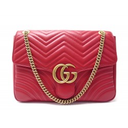 NEUF SAC A MAIN GUCCI GG MARMONT GM 498090 CUIR MATELASSE ROUGE HAND BAG 2270€