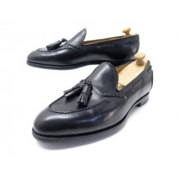 CHAUSSURES EDWARD GREEN MOCASSINS PAMPILLES BELGRAVIA 8.5 42.5 CUIR NOIR 1150€