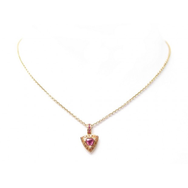 COLLIER MAUBOUSSIN SUBTILE DUALITE OR ROSE 18K TOURMALINE SAPHIRS NECKLACE 1790€