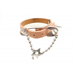 BRACELET CHRISTIAN DIOR HARDCORE EN CUIR ROSE ORANGE EPINGLE LEATHER 490€