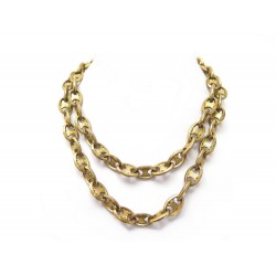 VINTAGE COLLIER CELINE SAUTOIR MAILLONS TRIOMPHE 104 CM METAL DORE NECKLACE 620€