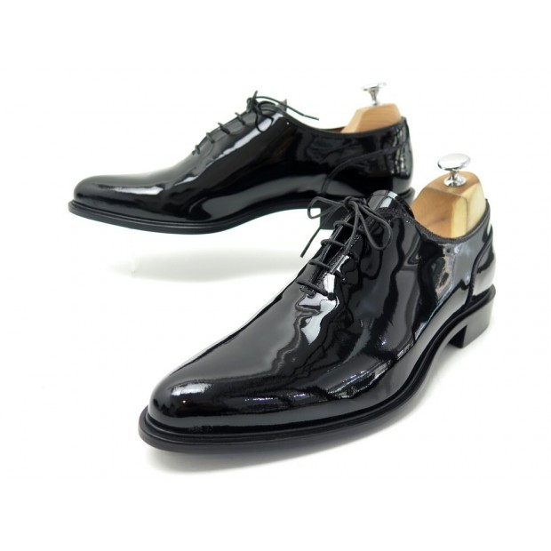 NEUF CHAUSSURES GIVENCHY RICHELIEU 42 EN CUIR VERNIS NOIR NEW LEATHER SHOES 695€