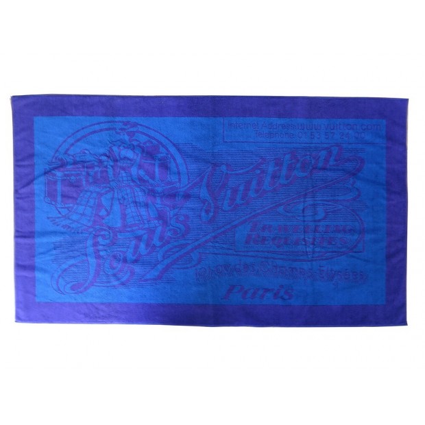 NEUF DRAP DE BAIN LOUIS VUITTON M92562 SERVIETTE PLAGE COTON BLEU NEW TOWEL 435€