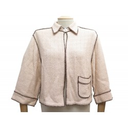 VESTE CHANEL P13347 S 36 EN TWEED COTON BEIGE COTTON JACKET VEST 4200€