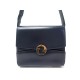 VINTAGE SAC A MAIN GUCCI EN CUIR BOX BLEU MARINE NAVY LOGO GG HAND BAG 1790€