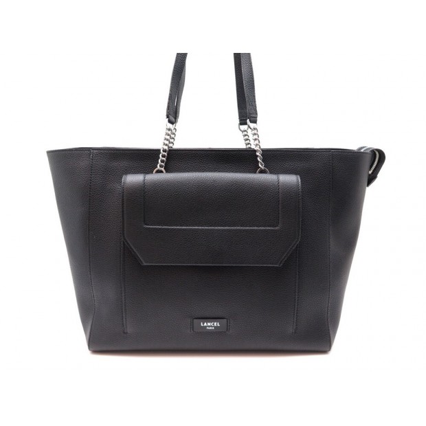 NEUF SAC A MAIN LANCEL NINON CABAS A10627 EN CUIR NOIR LEATHER HAND BAG 595€