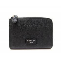 NEUF PORTEFEUILLE LANCEL NINON A09976 EN CUIR NOIR PORTE MONNAIE NEW WALLET 175€