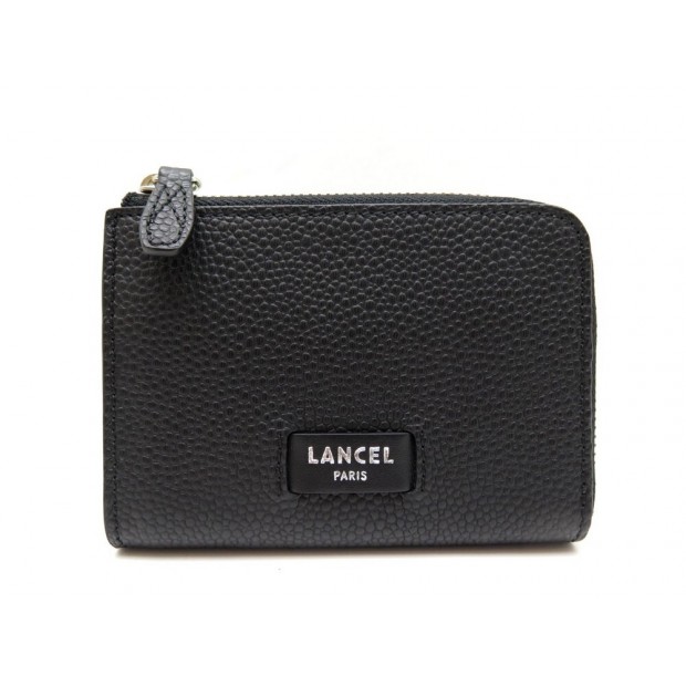 NEUF PORTEFEUILLE LANCEL NINON A09976 EN CUIR NOIR PORTE MONNAIE NEW WALLET 175€