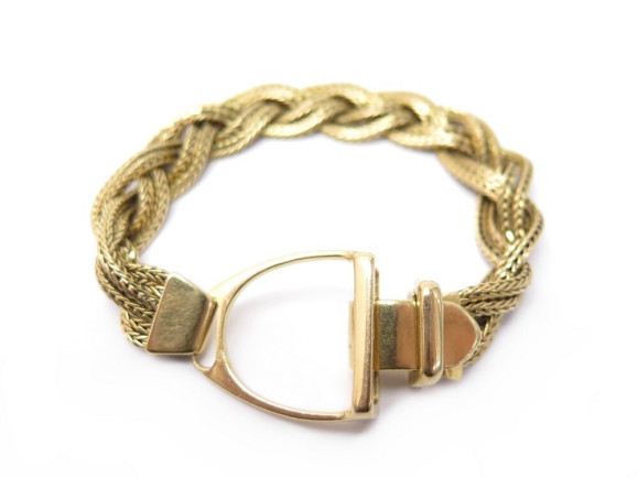  bracelet hermes etrier sellerie or jaune 18k