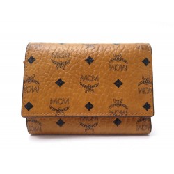 NEUF PORTEFEUILLE MCM 8SVI83 TOILE MONOGRAMME MARRON + BOITE NEW WALLET 250€