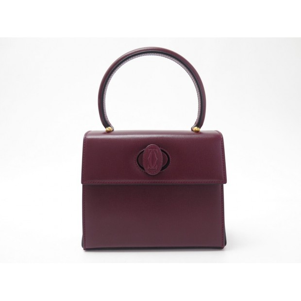 NEUF SAC A MAIN CARTIER MINI L1000159 EN CUIR BORDEAUX +BOITE NEW HAND BAG 1190€