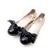 CHAUSSURES MIU MIU BALLERINES 5F5248 37 CUIR VERNI BEIGE NOIR +SAC SHOES 490€