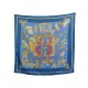 FOULARD HERMES LE TEMPS DE MARIONNETTES PAR ANNIE FAIVRE EN SOIE BLEU SCARF 385€