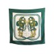 FOULARD HERMES BRIDES DE GALA PAR HUGO GRYGKAR SOIE VERT GREEN SILK SCARF 385€