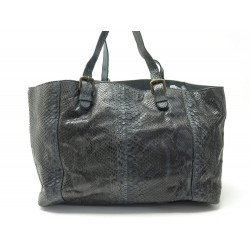 SAC A MAIN GERARD DAREL SIMPLE BAG CABAS EN CUIR DE PYTHON BLEU TOTE BAG 950€