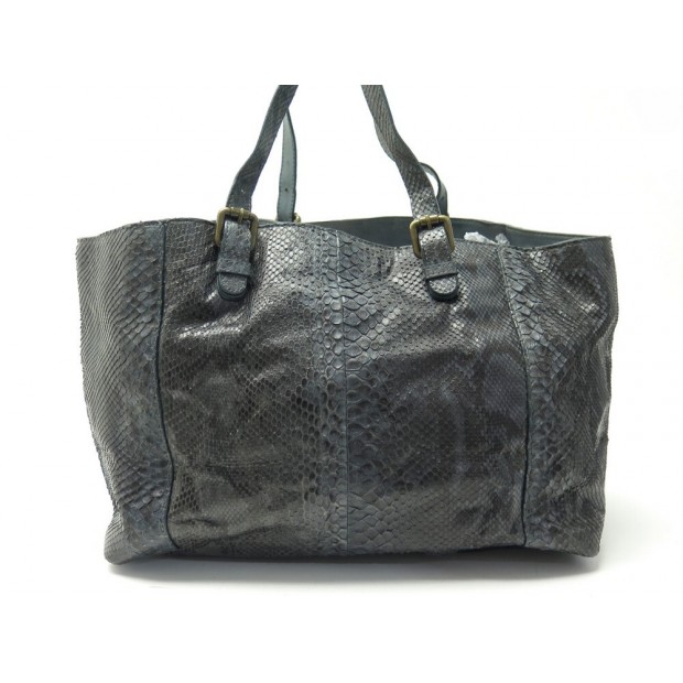 SAC A MAIN GERARD DAREL SIMPLE BAG CABAS EN CUIR DE PYTHON BLEU TOTE BAG 950€